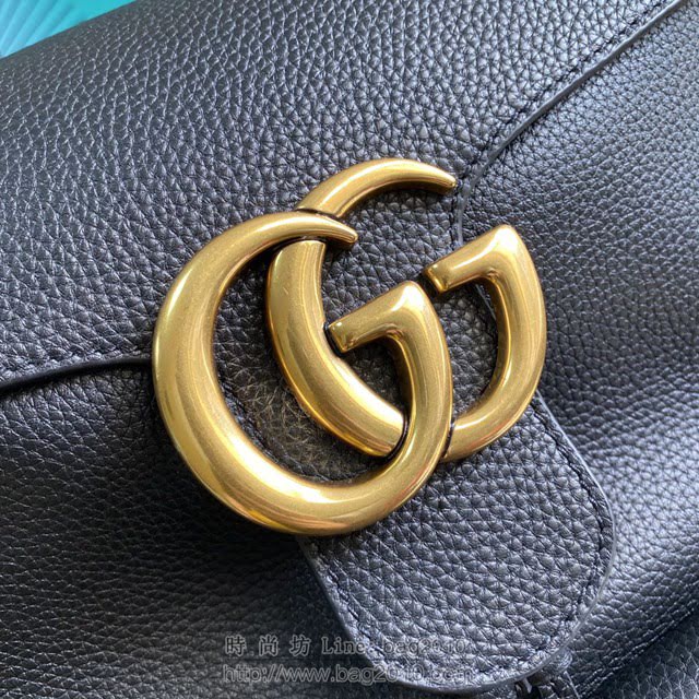 Gucci古馳包包 G家新款雙肩包 款號:429007 古奇黑色全皮男士雙肩背包  gdj1225